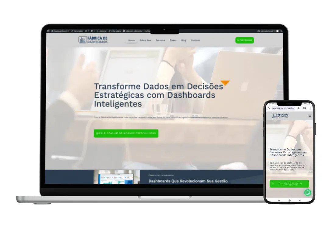 Site institucional Fabrica de Dashboard - Financeiro