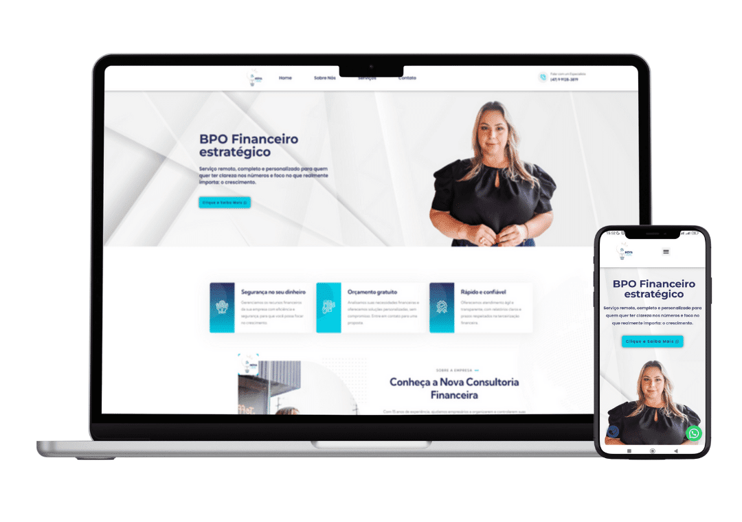 Site institucional Nova Serviços Financeiros - Financeiro