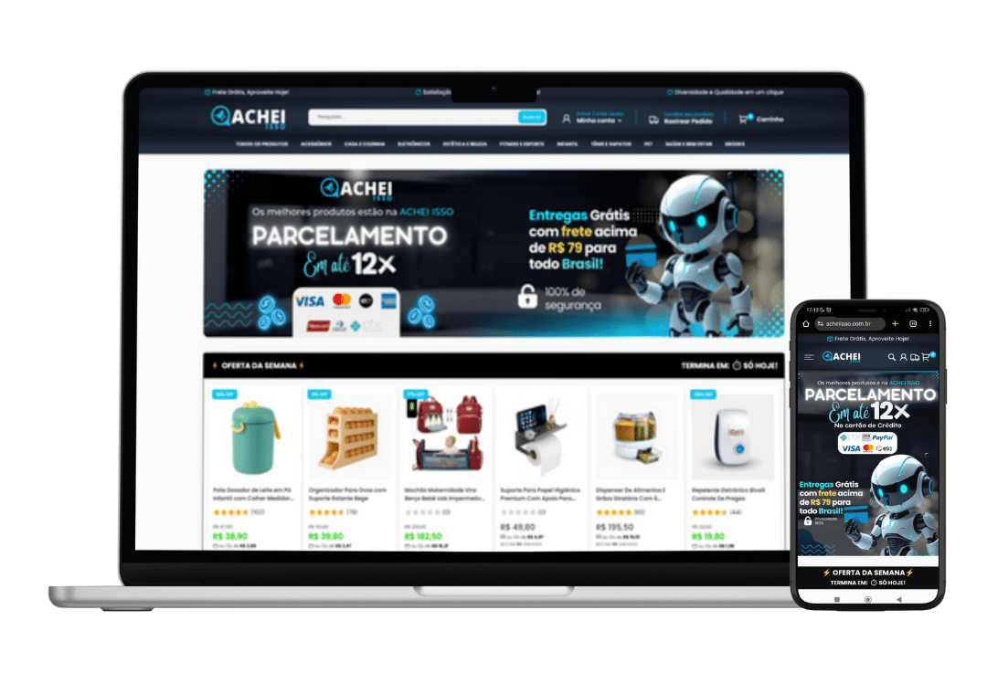 Site Ecommerce - Achei Isso